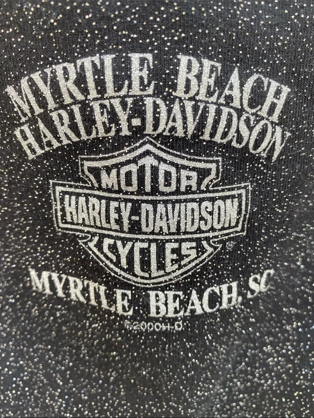 Harley-Davidson Black Sparkle Women's Tank Top with White Logo - Myrtle Beach SC